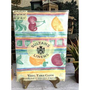 Sultans Linens Vinyl Flannel Back Rectangle Tablecloth 52" X 70"